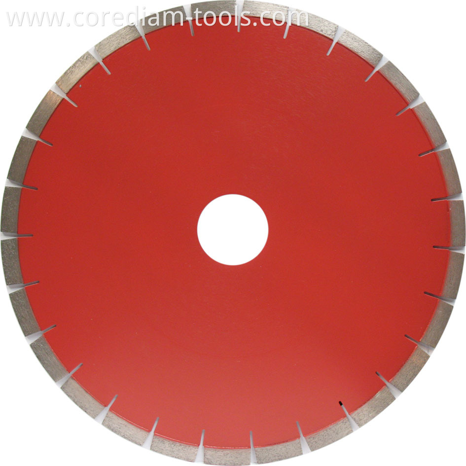 Laser welded segmented granite saw blade